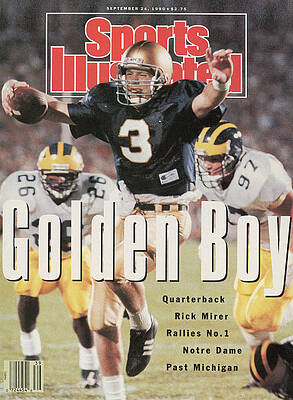 Michigan Wall Art featuring the photograph University Of Notre Dame Qb Rick Mirer Sports Illustrated Cover by Sports Illustrated