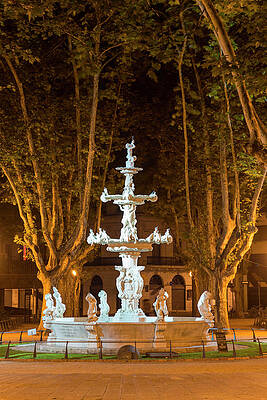 Fountain Wall Art featuring the digital art Uruguay, Montevideo, Fountain by Jordan Banks