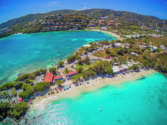 Caribbean Wall Art featuring the digital art Us Virgin Islands, Saint Thomas, Coki Beach by Werner J Bertsch