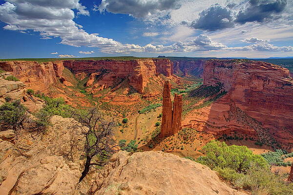 United States Wall Art featuring the digital art Usa, Arizona, View Of The Spider Rock by Bernhard Fichtl