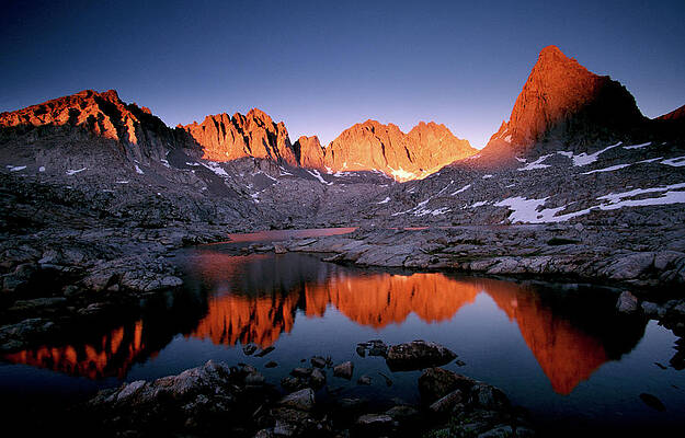 Sunset over Mountain Range Reflection Wall Art