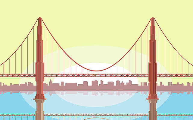 Wall Art featuring the digital art Usa, California, San Francisco, Golden by Greg Paprocki