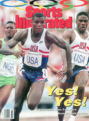 Carl Lewis Wins at Barcelona Olympics Photograph
