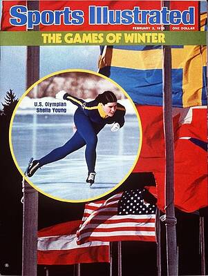 Flag Photograph - Usa Sheila Young, 1976 Innsbruck Olympic Games Preview Sports Illustrated Cover by Sports Illustrated
