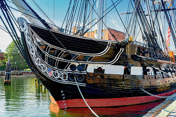 Boston Digital Art - Uss Constitution Ship, Boston, Ma by Laura Zeid