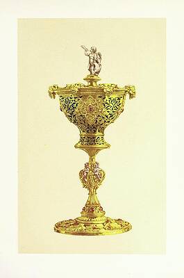 John Charles Robinson Painting - Vase Or Hanap With Cover, In Silver Gilt, Enamelled And Set by John Charles Robinson