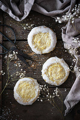 Vegan Skoleboller Norwegian Yeast Pastries With Grated Coconut Print