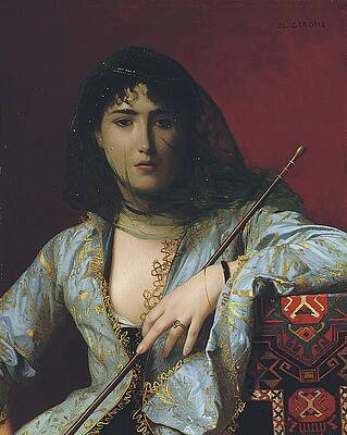 Jean Leon Gerome Painting - Veiled Circassian Beauty by Jean-Leon Gerome