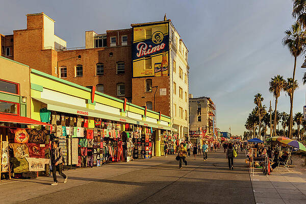 Venice Beach Boardwalk at Sunset Digital Art