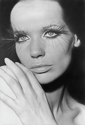 Wall Art featuring the photograph Veruschka Wearing False Eyelashes by Franco Rubartelli