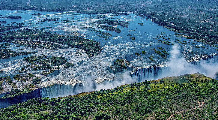Natural Photograph - Victoria Falls From End To End by Marcy Wielfaert
