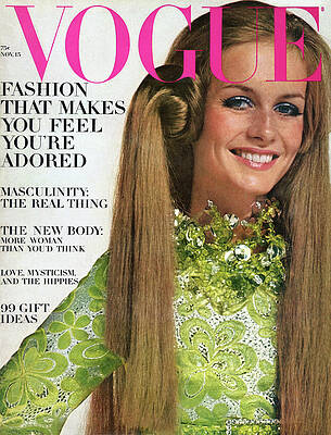 Green Drawing - Vogue Magazine November 15 1967 by Bert Stern