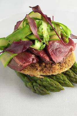 Walnut Tart With Wild Pigeon And Asparagus Print