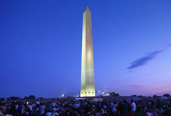 Sunset Digital Art - Washington Monument, Washington Dc by Massimo Borchi