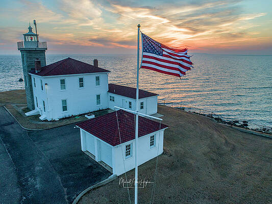 Seascape Photograph - Watch Hill Lighthouse  #1 by Veterans Aerial Media LLC