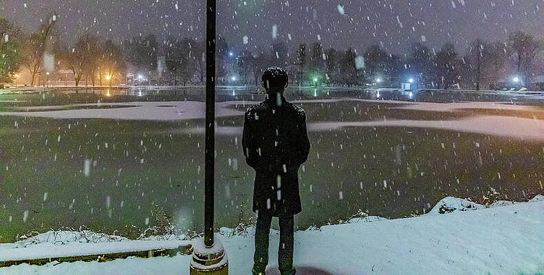 Tree Wall Art featuring the photograph Watching The Ice by Jonny D