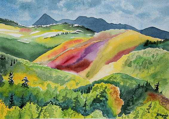 Painting - Watercolor - Wilson Mesa Landscape Impression by Cascade Colors
