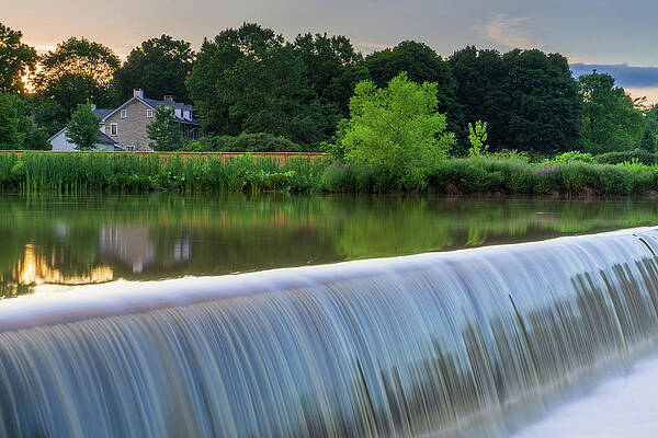 Sunrise Wall Art featuring the photograph Wehr's Dam At Dusk by Jason Fink
