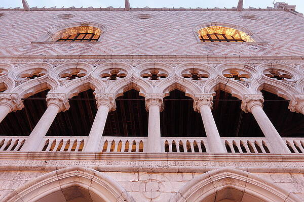 Facade Wall Art featuring the digital art Western Facade Of The Doges Palace by Peter Fischer