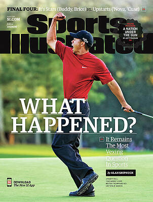 Golfer in Action on Magazine Cover Photograph