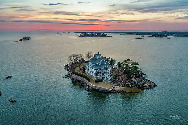 Seascape Photograph - Wheeler Island Sunset by Veterans Aerial Media LLC