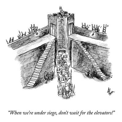 Battle Wall Art featuring the drawing When Under Siege by Frank Cotham