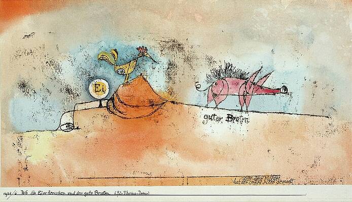Chicken Painting - Where The Eggs And The Good Roast by Paul Klee