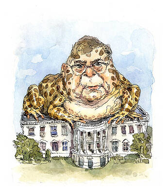 Caricature Painting - White House Toady by John Cuneo