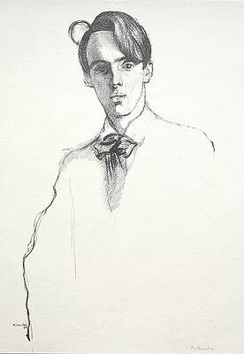 William Butler Yeats Portrait Sketch Wall Art
