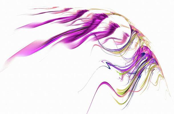 Wall Art featuring the digital art Wing Of Beauty Art Abstract Purple by Don Northup