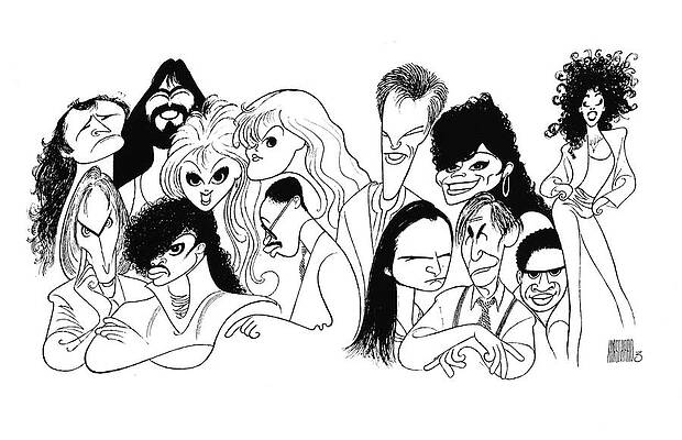 Music Drawing - Winners Of The Playboy Music Poll by Al Hirschfeld