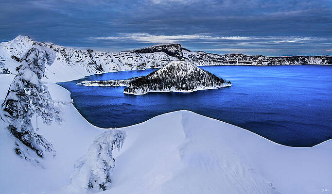 Winter Photograph - Winter At Crater Lake by Russell Wells
