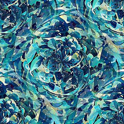 Vibrant Digital Art - Winter Floral by David Manlove