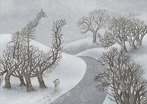 Winter Walk in the Snow Wall Art