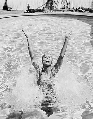 Joyful Swim in Sunlit Pool Wall Art