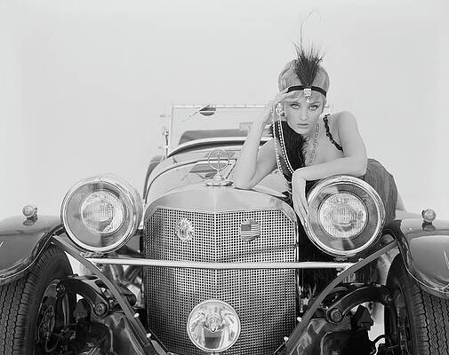 Wall Art featuring the photograph Woman Leaning On Car by Tom Kelley Archive