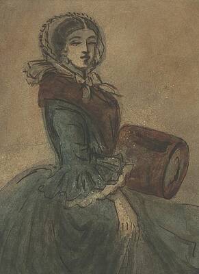 Constantin Guys Painting - Woman With A Muff by Constantin Guys