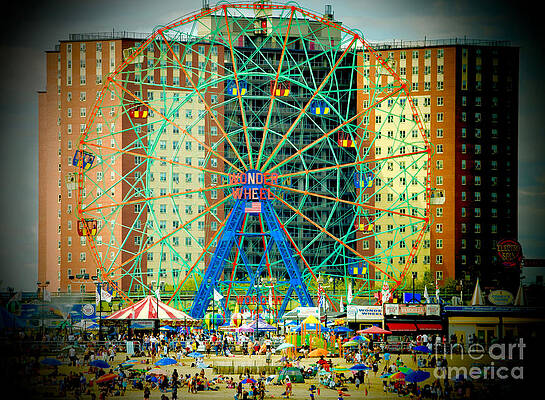 Wall Art featuring the photograph Wonder Wheel Coney Island by Debra Banks