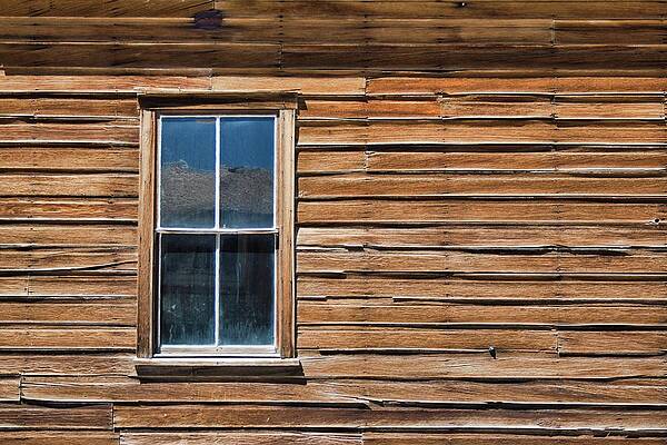 Historical Wall Art featuring the photograph Wooden Window Reflection by American Landscapes