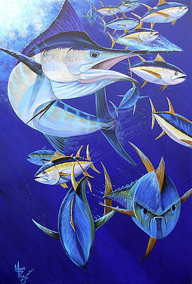 Tuna Painting - Working The Crowd by Mark Ray