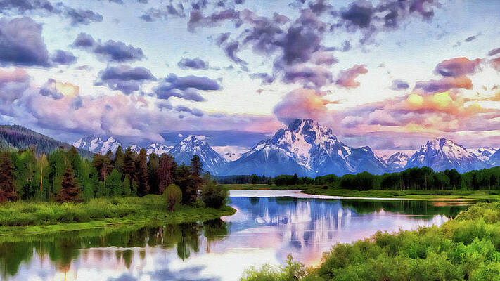 Summer Painting - Wyoming, Grand Teton National Park - 01 by AM FineArtPrints
