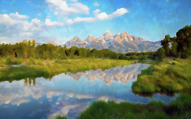 Summer Painting - Wyoming, Grand Teton National Park - 04 by AM FineArtPrints