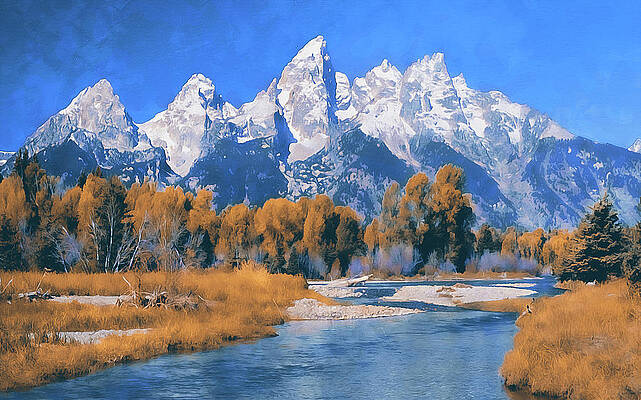 Summer Painting - Wyoming, Grand Teton National Park - 05 by AM FineArtPrints