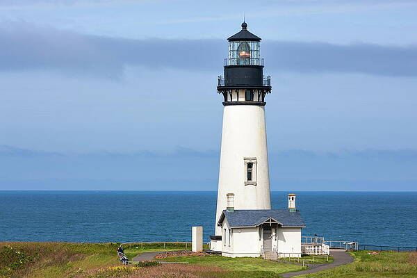 Lighthouse Wall Art featuring the digital art Yaquina Head Lighthouse, Oregon by Roland Gerth