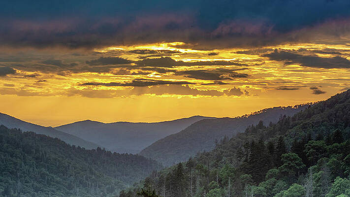 Tennessee Wall Art featuring the photograph Yellow Glow Morton Overlook by Douglas Wielfaert