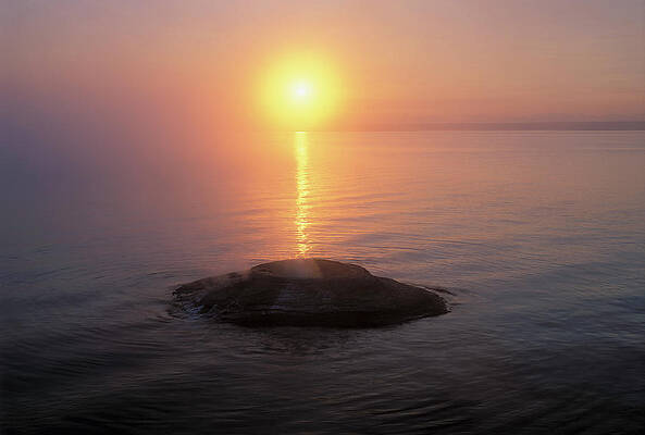 National Parks Wall Art featuring the digital art Yellowstone Lake, Wyoming by Massimo Ripani