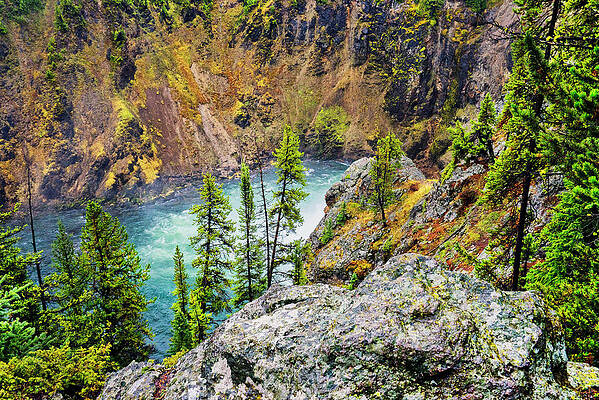 National Parks Wall Art featuring the digital art Yellowstone River, Yellowstone Np, Wy by Towpix