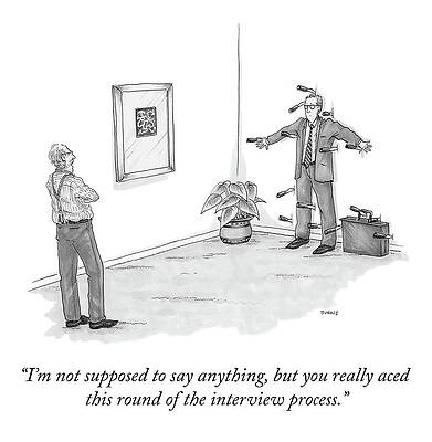 Office Dartboard Interview Drawing