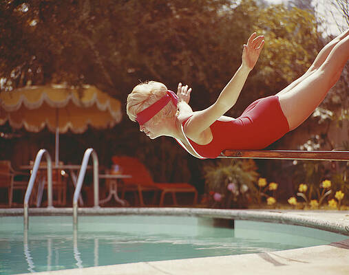 Woman Diving into a Pool Wall Art