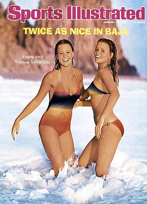 Twins Enjoying Beach Waves Photograph